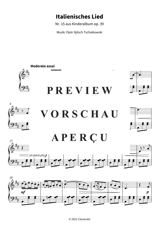 Produktgalerie: Seite 4 von 5 Italienisches Lied - Nr. 15 aus Kinderalbum op. 39 , , Klavier Solo