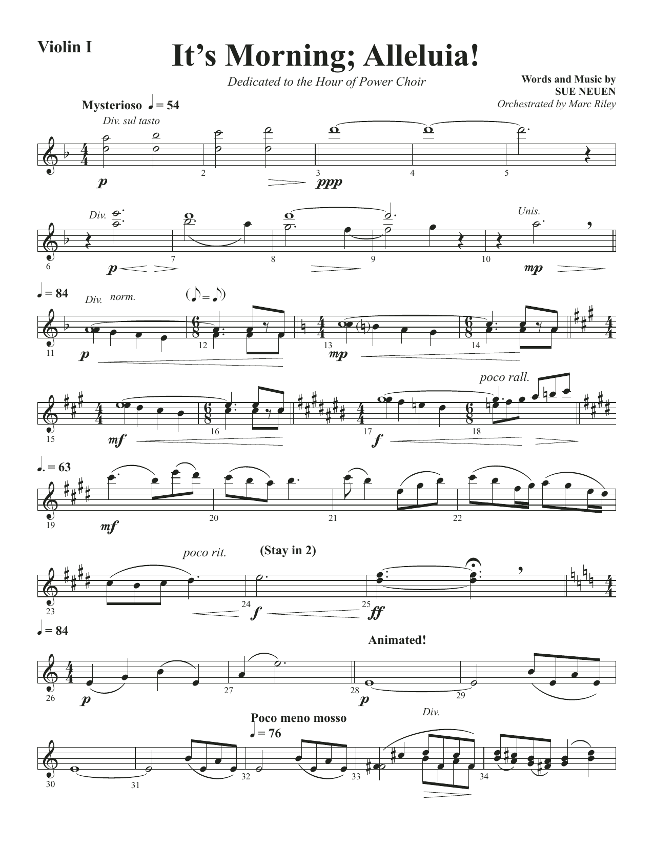 Produktbild zu: It's Morning; Alleluia! - Violin 1