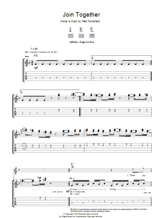 Produktgalerie: Seite 1 von 1 Join Together, The Who, Gitarre