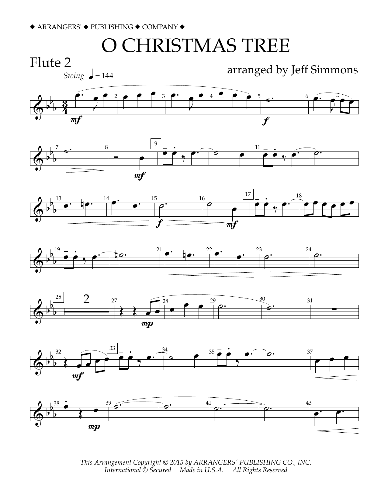 Product gallery: Page 1 of 1 O Christmas Tree - Flute 2, Jeff Simmons