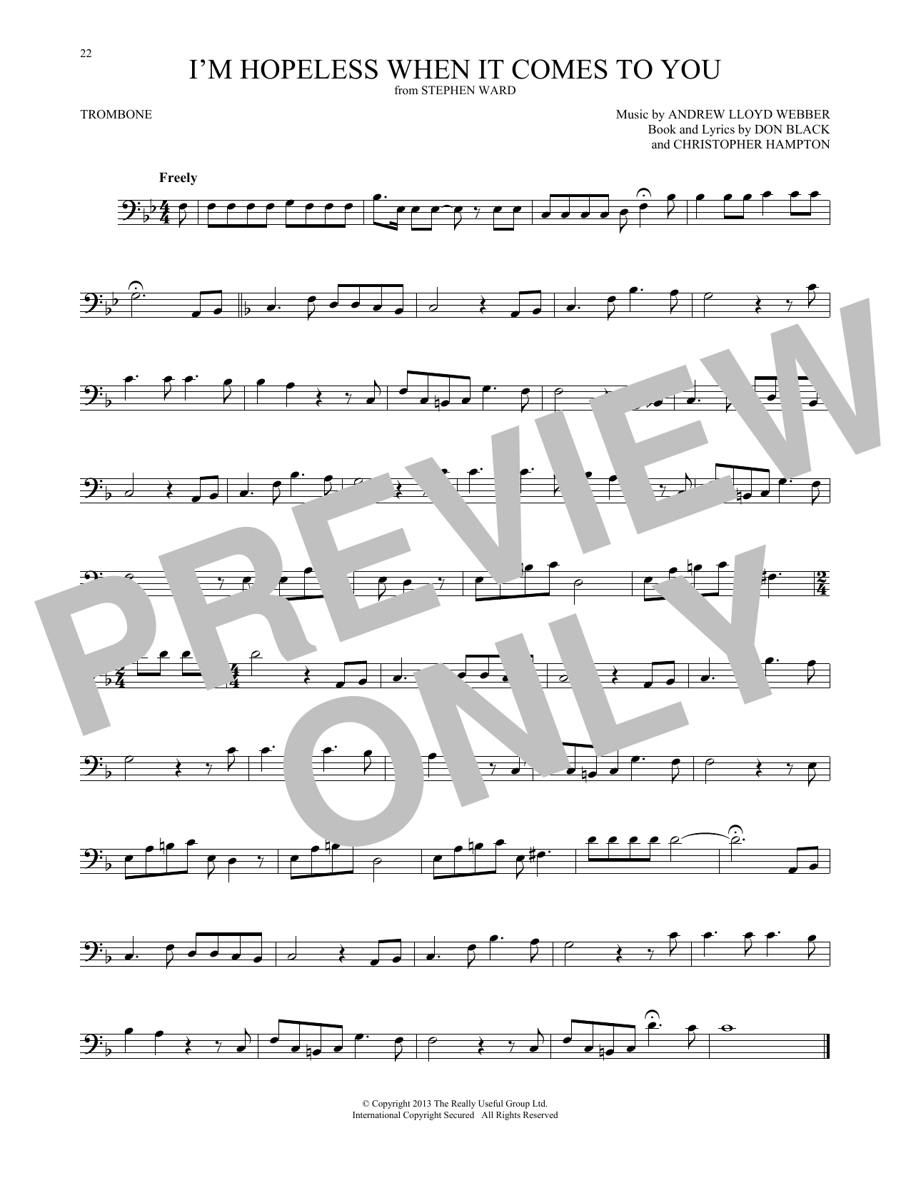 Product gallery: Page 1 of 1 I'm Hopeless When It Comes To You (from Stephen Ward), Andrew Lloyd Webber