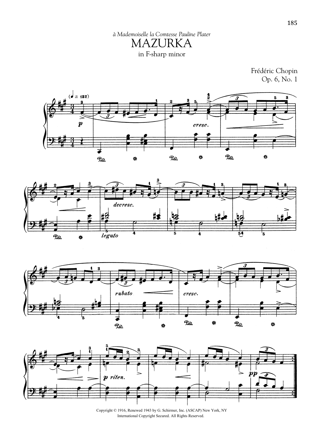 Product gallery: Page 1 of 1 Mazurka in F-sharp minor, Op. 6, No. 1, Frédéric Chopin