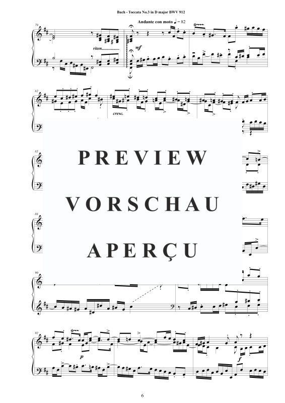 Produktgalerie: Seite 7 von 11 Toccata Nr. 3 D-Dur BWV 912, , Cembalo/Klavier Solo