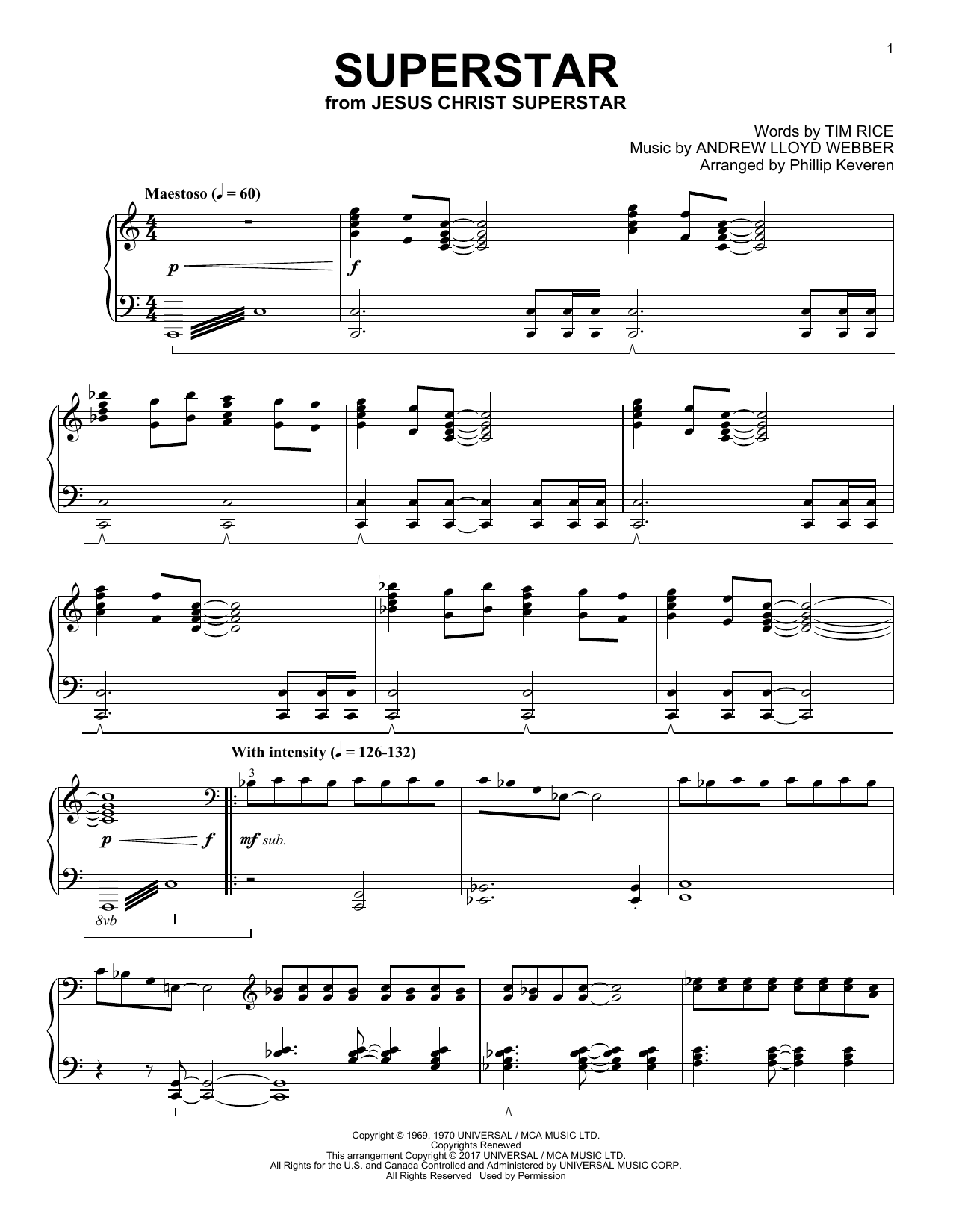 Product gallery: Page 1 of 1 Superstar (arr. Phillip Keveren), Andrew Lloyd Webber