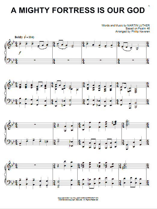 Product gallery: Page 1 of 1 A Mighty Fortress Is Our God [Classical version] (arr. Phillip Keveren), Martin Luther