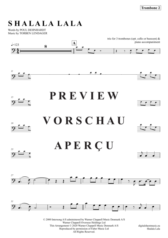Product gallery: Page 11 of 21 Shalala Lala , Vengaboys, (Trombone Trio + Piano)