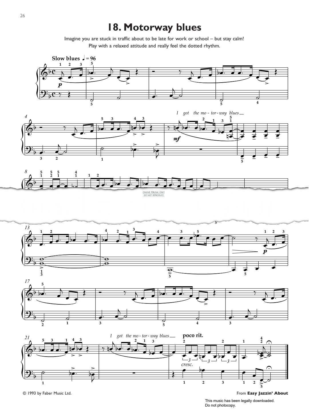 Produktbild zu: Motorway Blues (from 'Easy Jazzin' About)