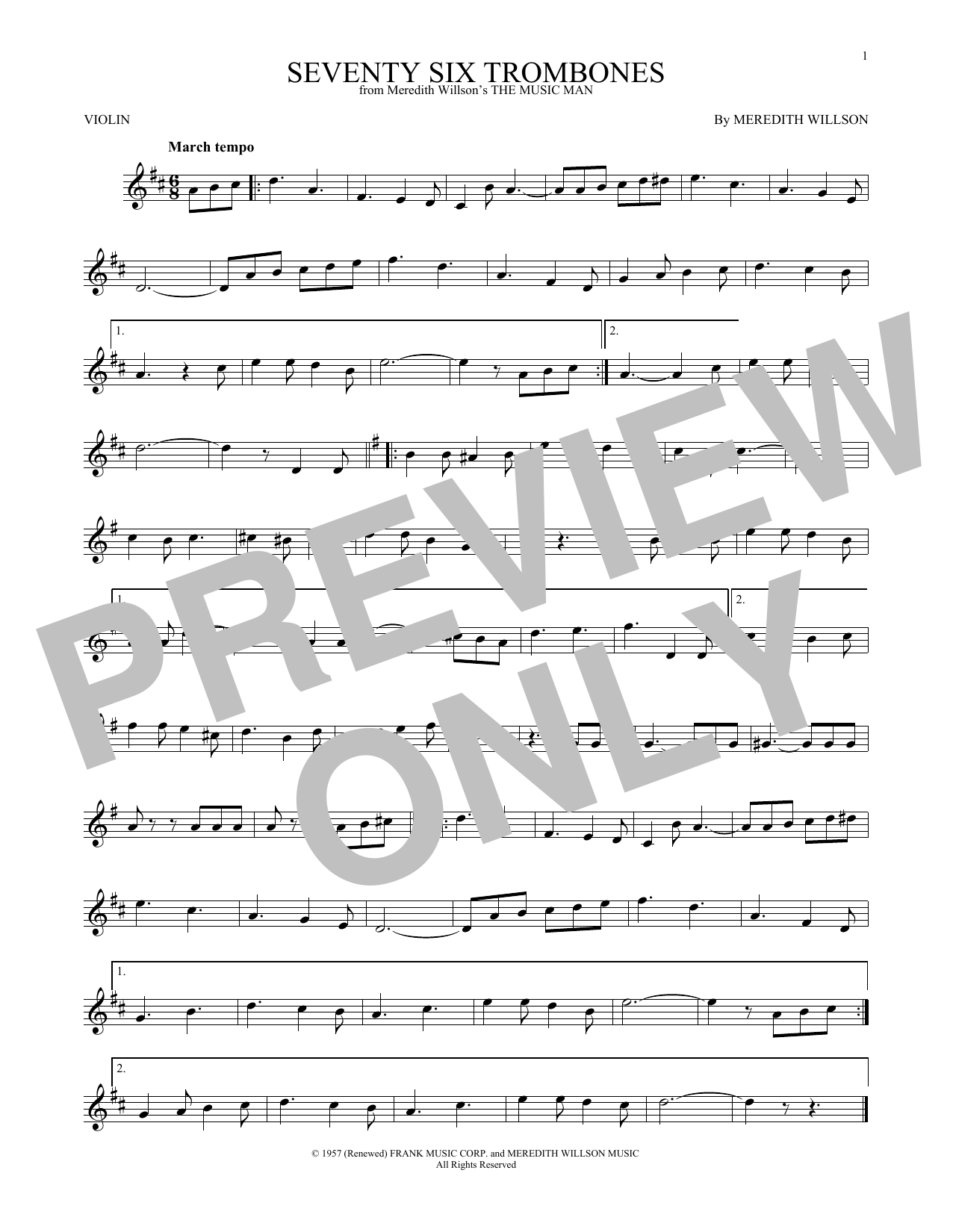 Product gallery: Page 1 of 1 Seventy Six Trombones, Meredith Willson