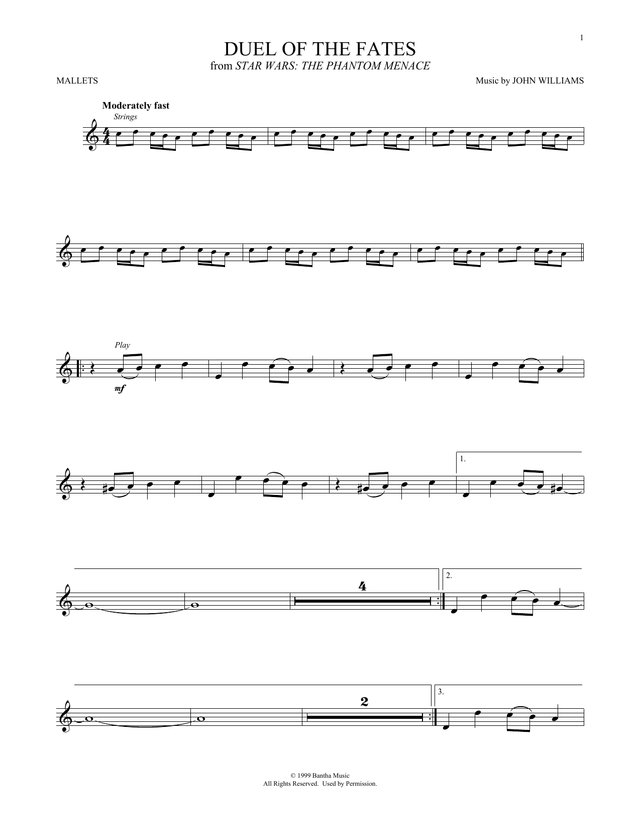 Product gallery: Page 1 of 1 Duel Of The Fates (from Star Wars: The Phantom Menace), John Williams