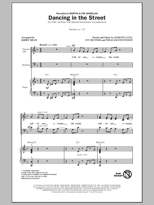 Produktgalerie: Seite 1 von 1 Dancing In The Street (arr. Kirby Shaw), Martha & The Vandellas, Chor