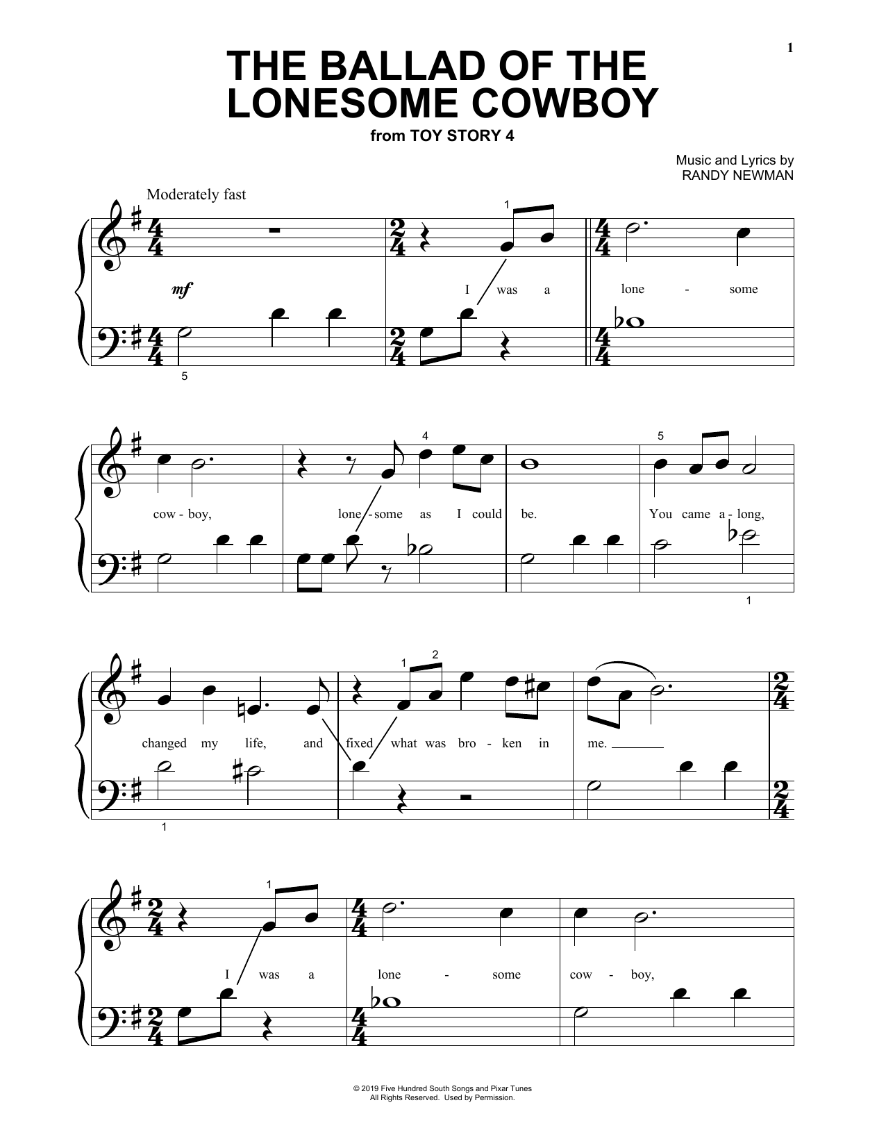 Product gallery: Page 1 of 1 The Ballad Of The Lonesome Cowboy (from Toy Story 4), Chris Stapleton