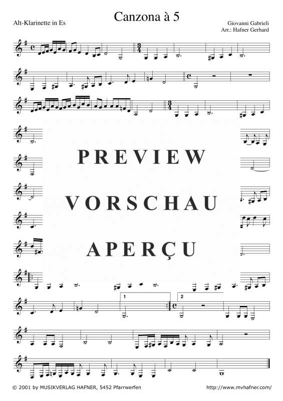 gallery: Canzona à 5, , (Clarinet Quintet)
