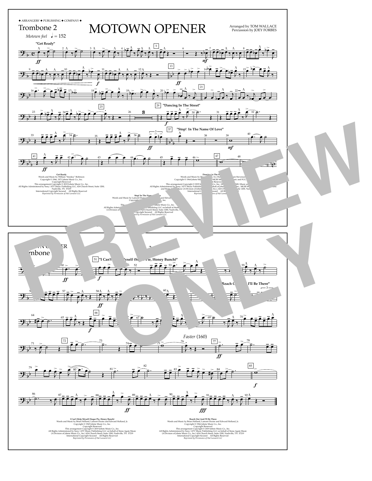 Product picture to: Motown Theme Show Opener (arr. Tom Wallace) - Trombone 2