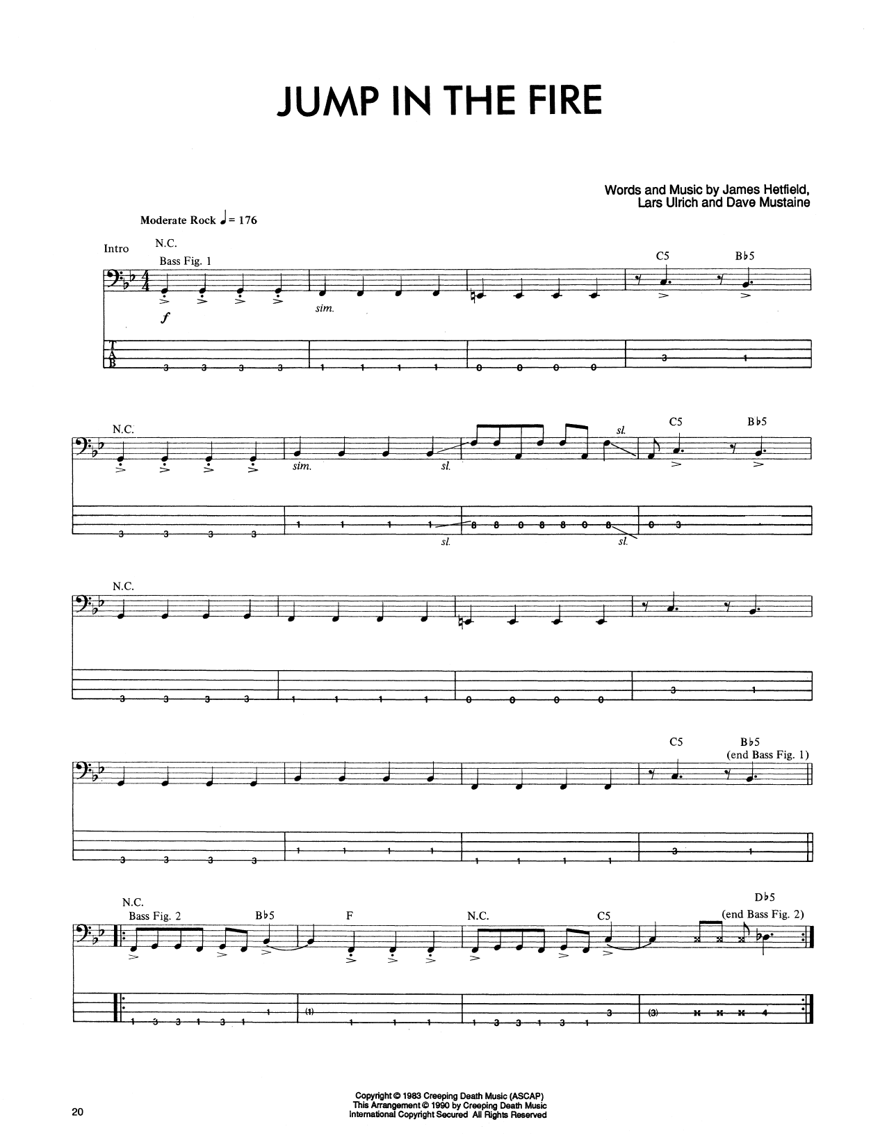 Produktgalerie: Seite 1 von 1 Jump In The Fire, Metallica, E-Bass