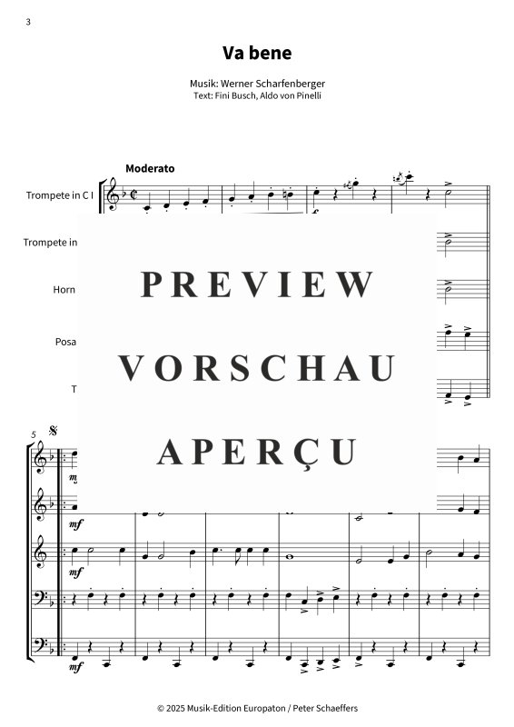 Produktgalerie: Seite 5 von 11 Va bene, Peter Kraus, (Blechbläserquintett)