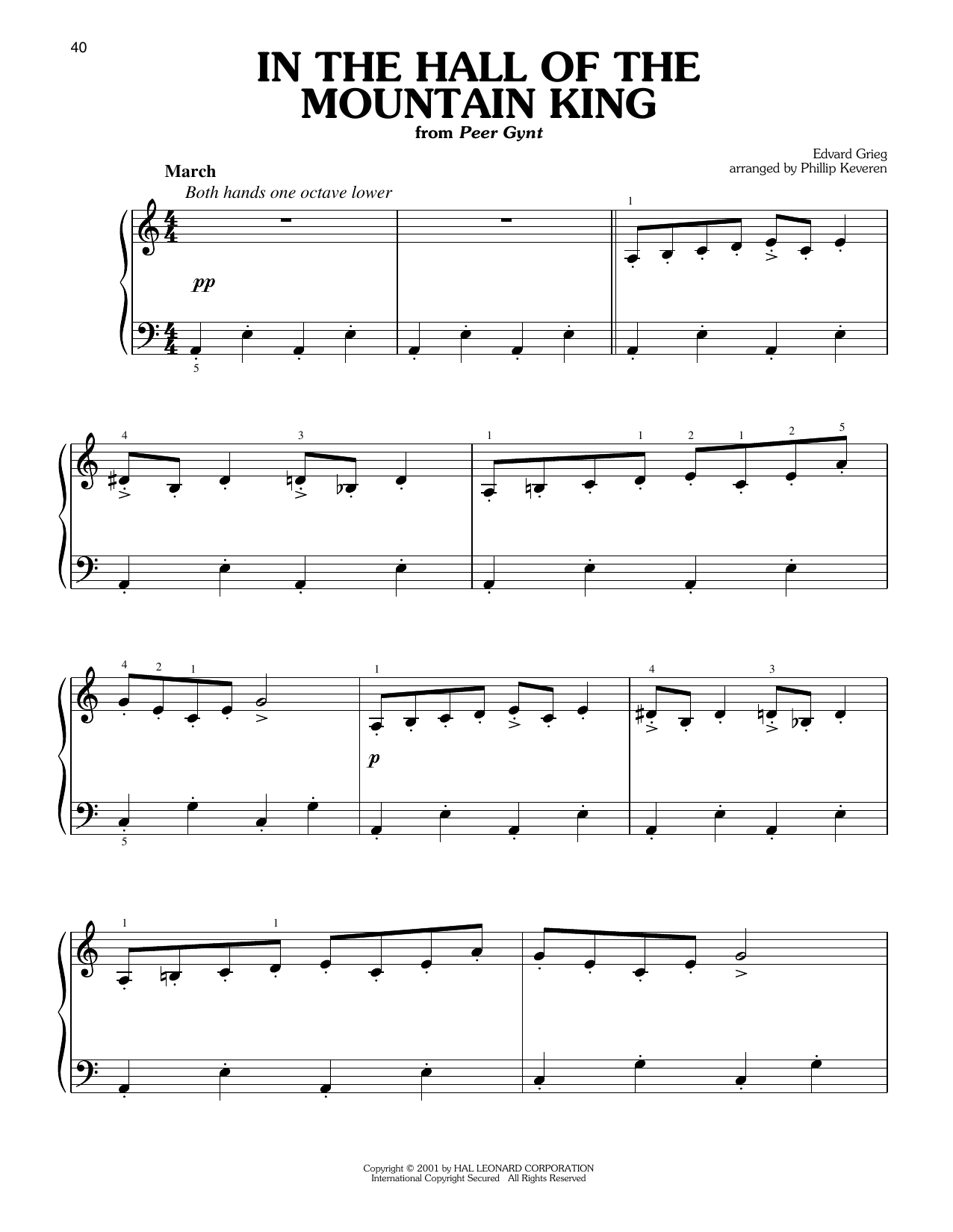 Produktgalerie: Seite 1 von 1 In The Hall Of The Mountain King (arr. Phillip Keveren), Edvard Grieg, Klavier