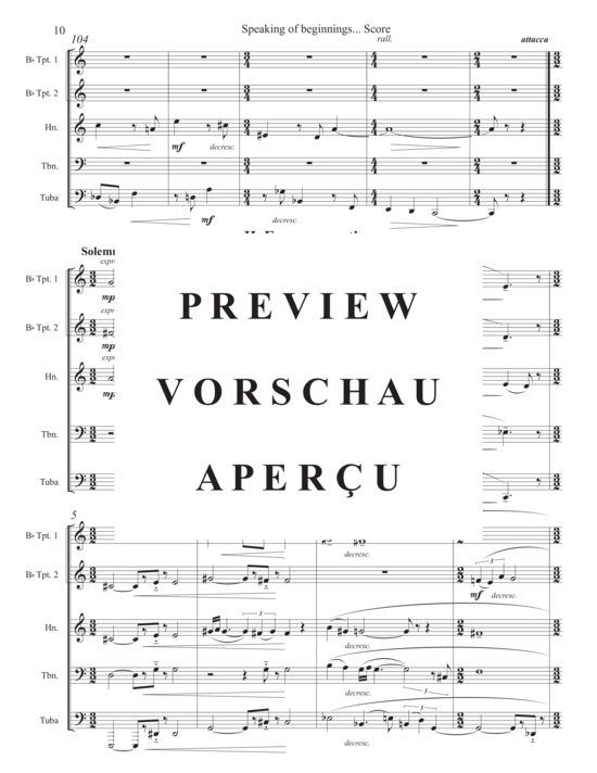 Produktgalerie: Seite 12 von 21 Speaking of Beginnings... , , (Blechbläser Quintett)