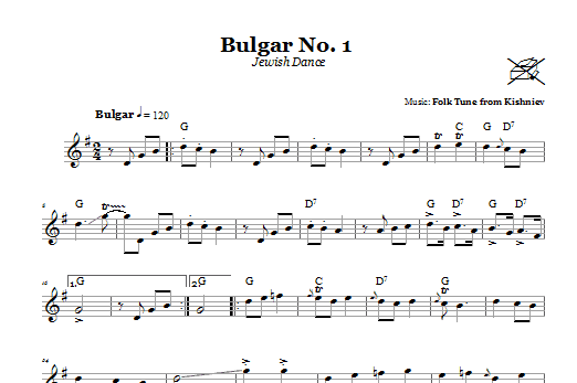 Product gallery: Page 1 of 1 Bulgar No. 1 (Jewish Dance), Kishniever Folk Tune
