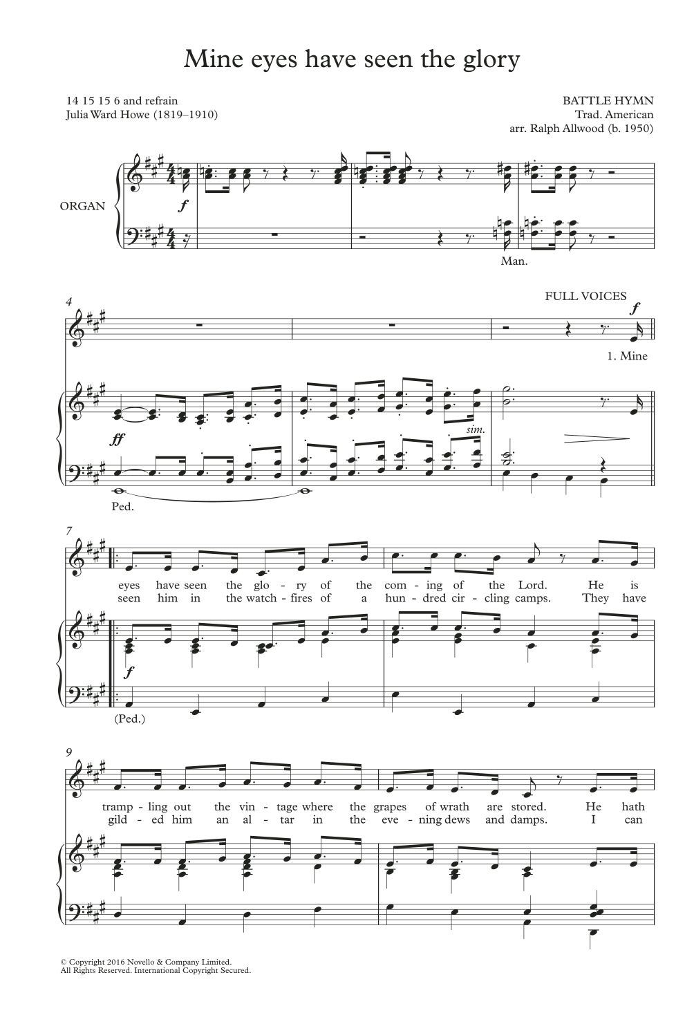 Product picture to: Mine Eyes Have Seen The Glory (arr. Ralph Allwood)