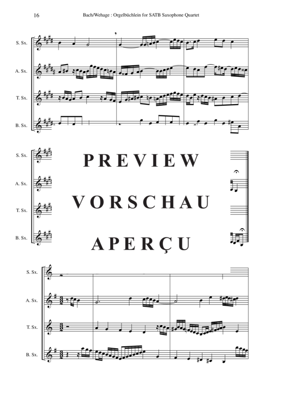 Product gallery: Page 21 of 21 Orgelbuchlein BWV 599-644 45 chorale-prelues , , (Saxophone Quartet)