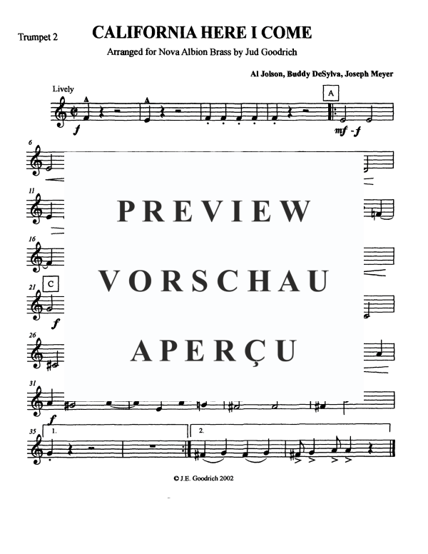 Product gallery: Page 6 of 10 California, Here I Come, , Brass Quintet