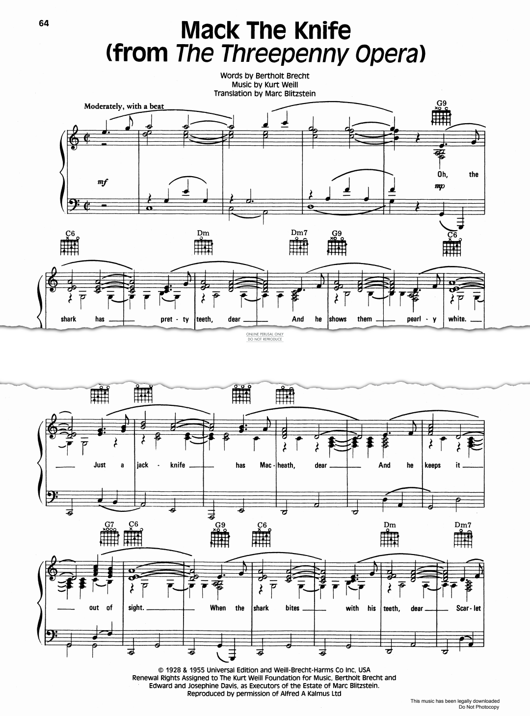 gallery: Mack The Knife, Kurt Weill, Gesang, Gitarre, Klavier