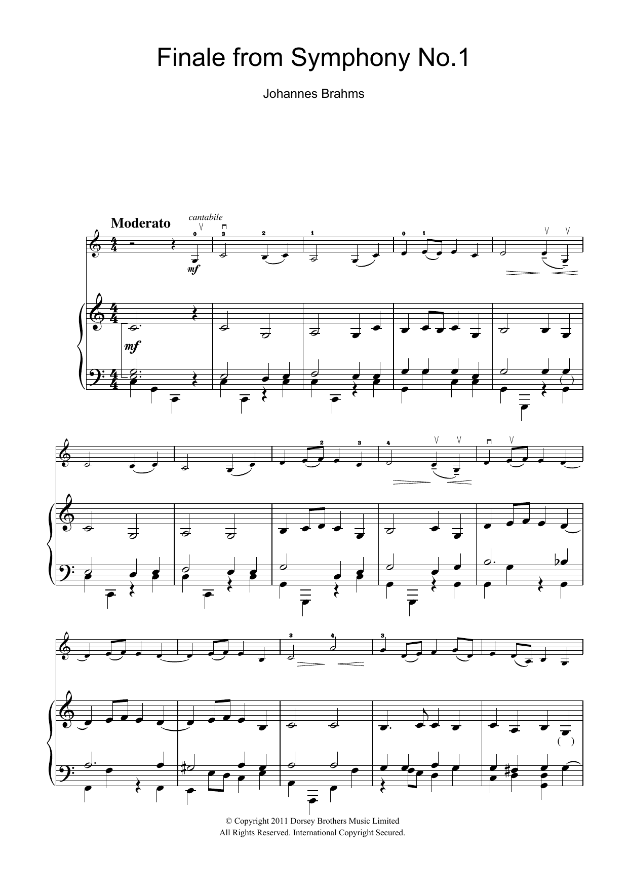 Product gallery: Page 1 of 1 Finale From Symphony No.1 In C Minor, Johannes Brahms