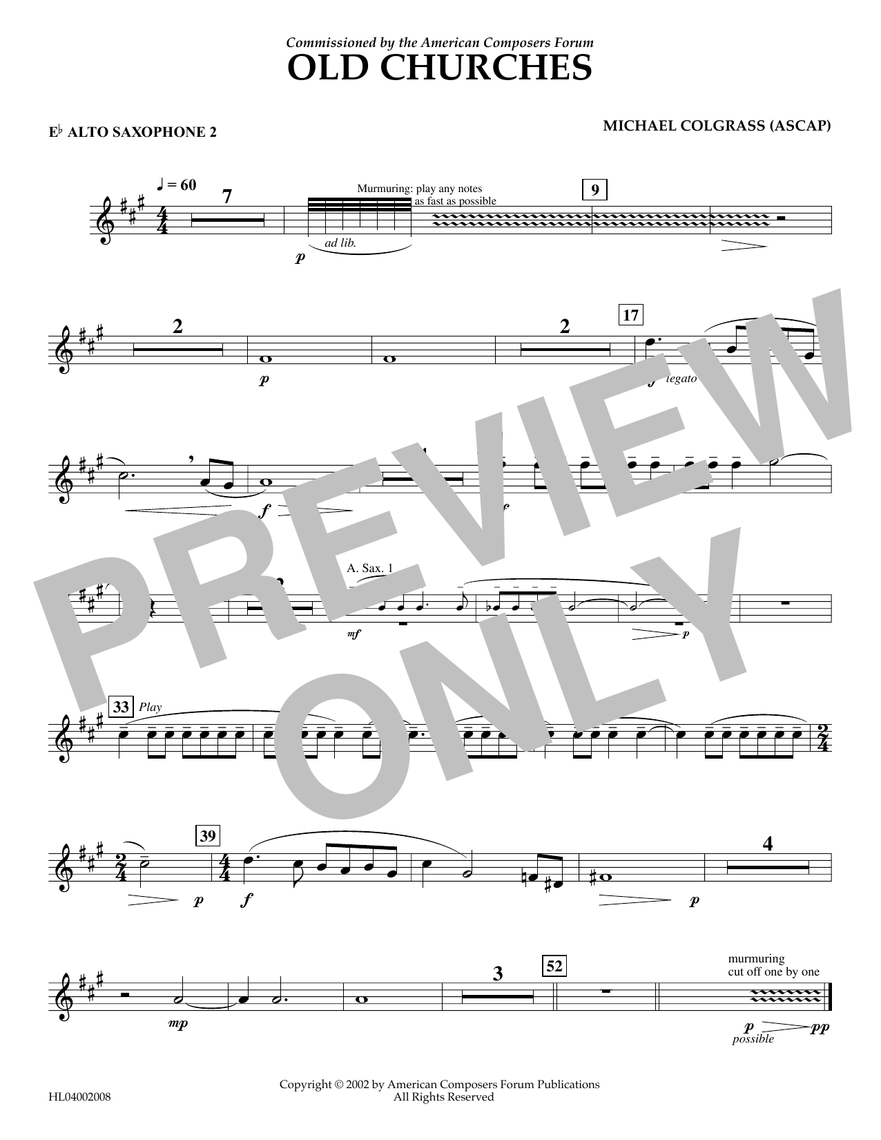 Produktbild zu: Old Churches - Eb Alto Saxophone 2