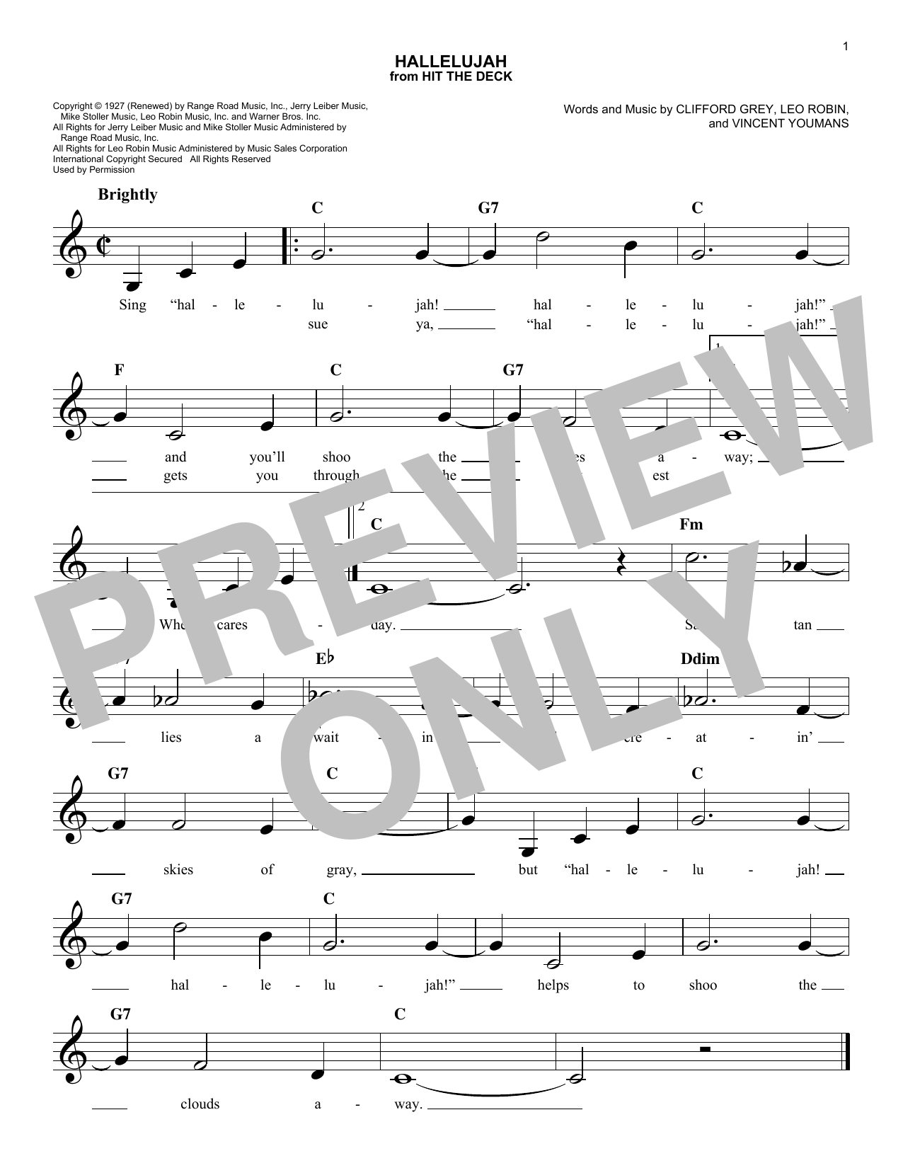 Product gallery: Page 1 of 1 Hallelujah, Vincent Youmans