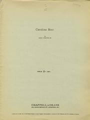 cover: Carolina Rose, Dave Franklin, Gesang, Gitarre, Klavier