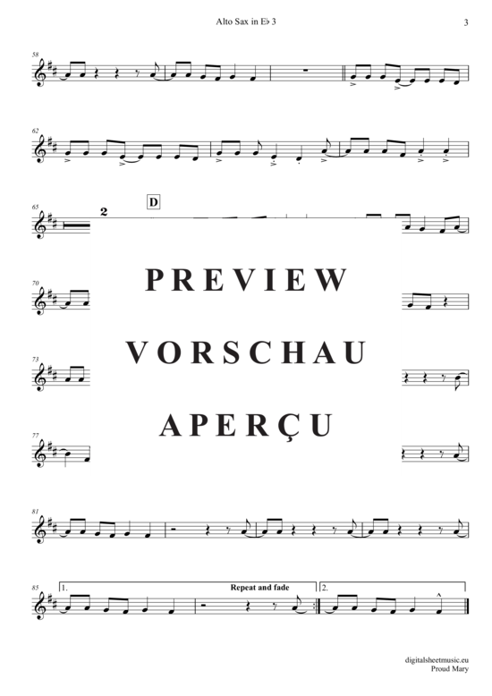 Product gallery: Page 16 of 21 Proud Mary (Saxophon Trio AAA(T) , Creedence Clearwater Revival,  + piano)