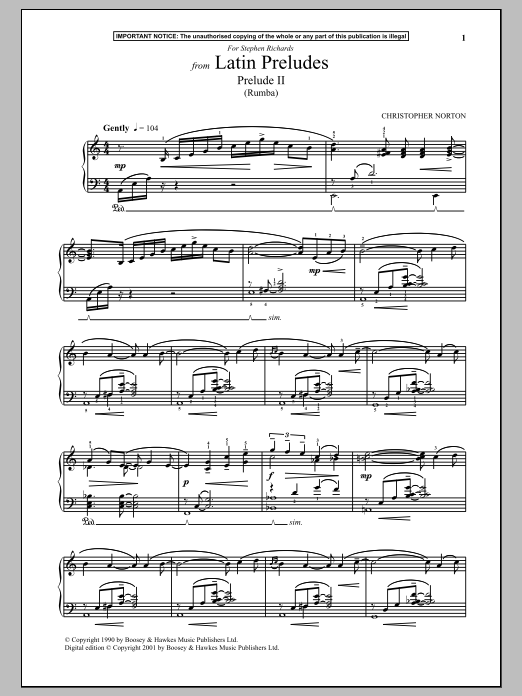 Product gallery: Page 1 of 1 Latin Preludes, Prelude II (Rumba), Christopher Norton