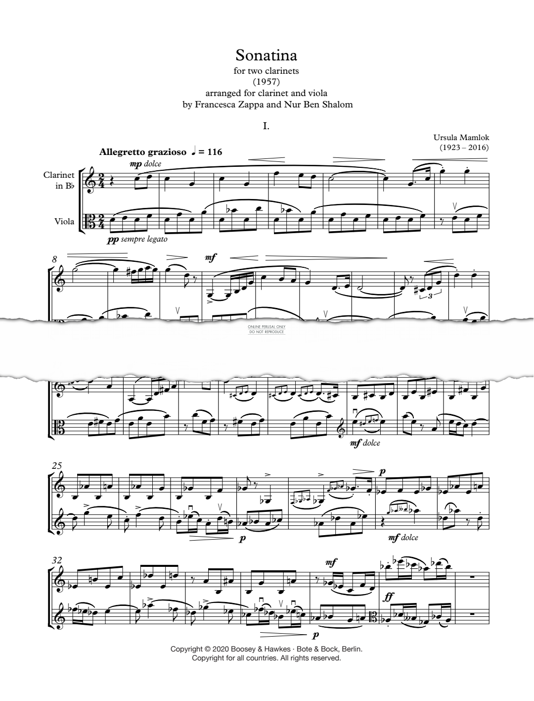 Product picture to: Sonatina for two clarinets