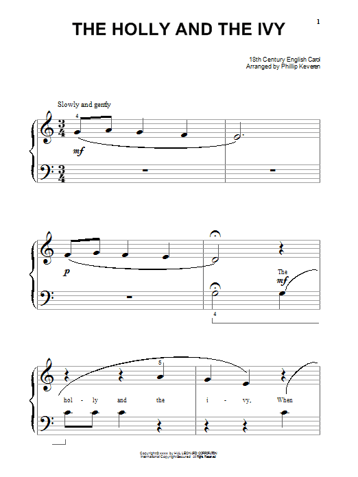 Produktgalerie: Seite 1 von 1 The Holly And The Ivy, Traditional, Klavier