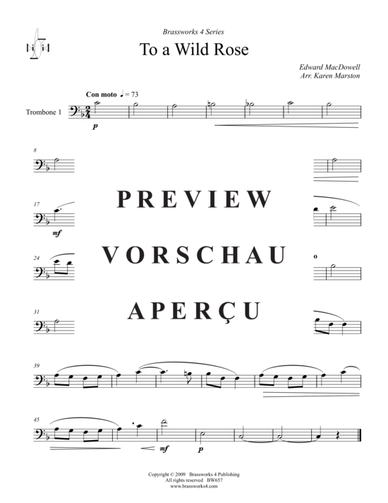 Produktgalerie: Seite 8 von 9 To a Wild Rose, , (2xTrompete in B, Horn in F, Posaune)