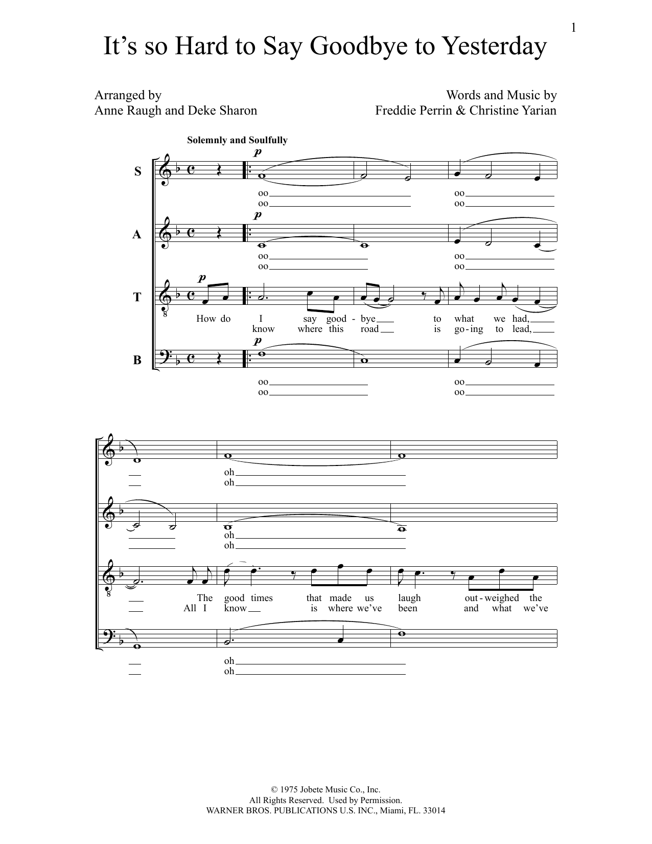 Produktbild zu: It's so Hard to Say Goodbye to Yesterday