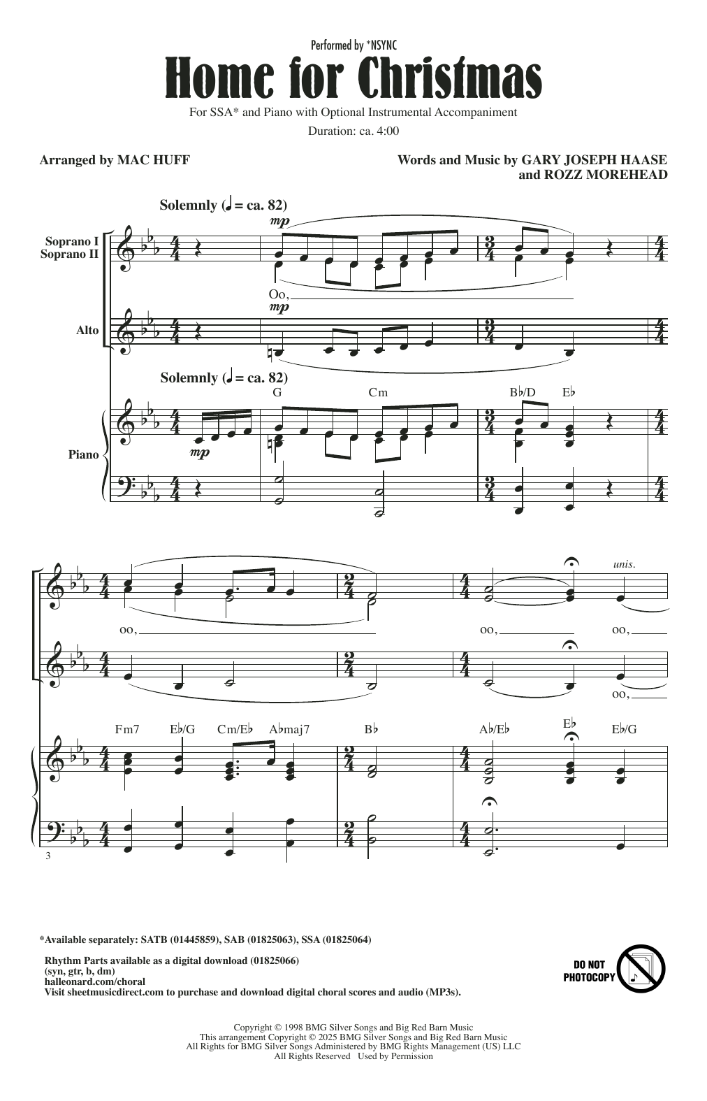 Product gallery: Page 1 of 1 Home For Christmas (arr. Mac Huff), *NSYNC