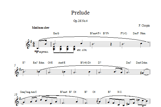 Product picture to: Prelude In E Minor, Op. 28, No. 4