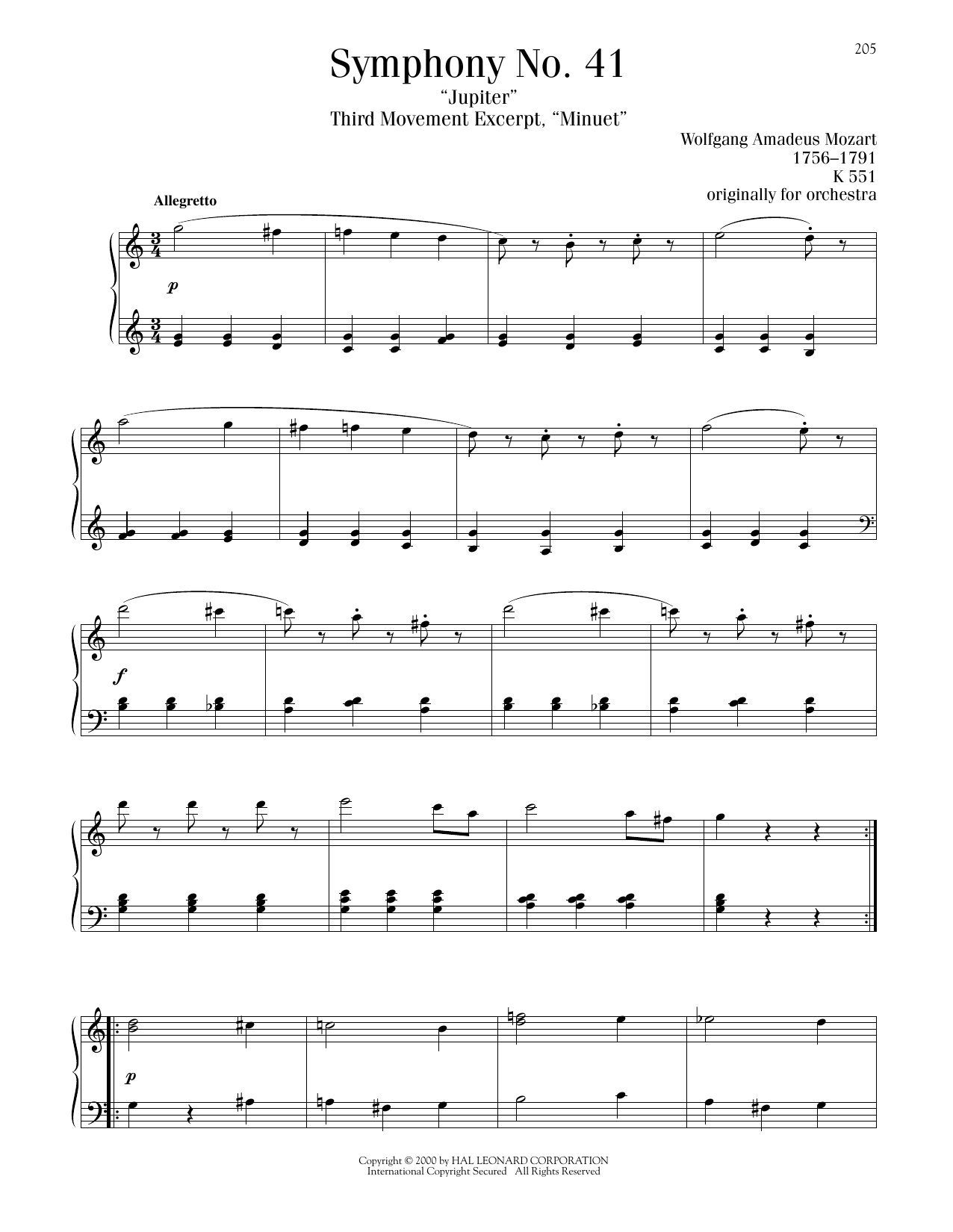 Produktbild zu: Symphony No. 41 In C Major ("Jupiter"), Third Movement ("Minuet") Excerpt