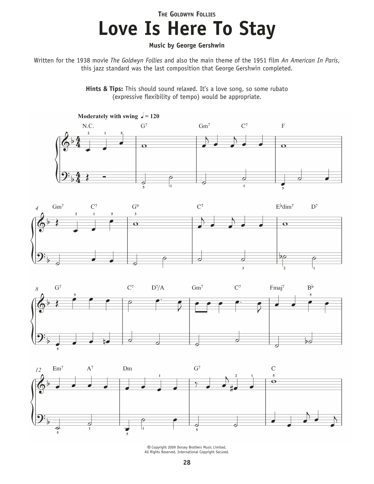 Produktgalerie: Seite 1 von 1 Love Is Here To Stay, George Gershwin, Klavier