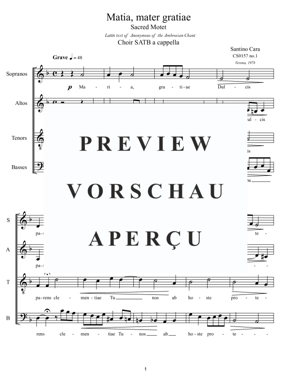 Produktgalerie: Seite 2 von 9 Maria, mater gratiae, , Gemischter Chor