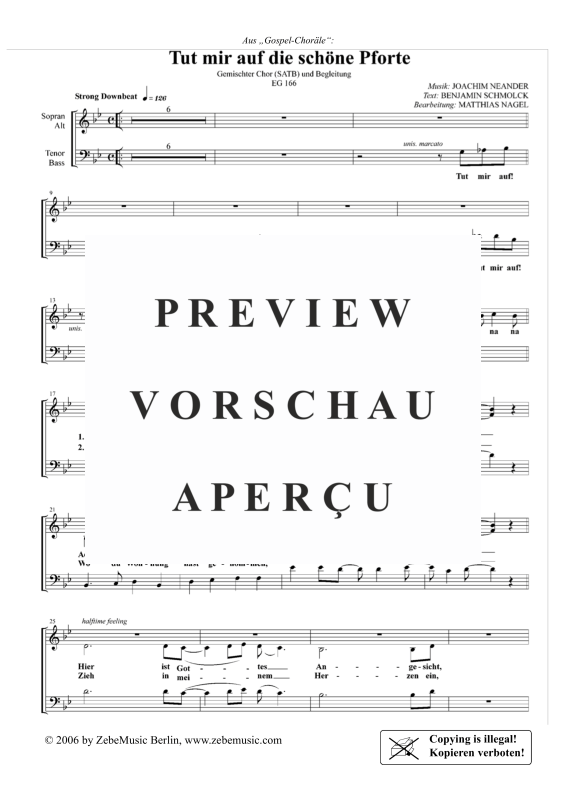 gallery: Tut mir auf die schöne Pforte EG 166, , Gemischter Chor und Klavier