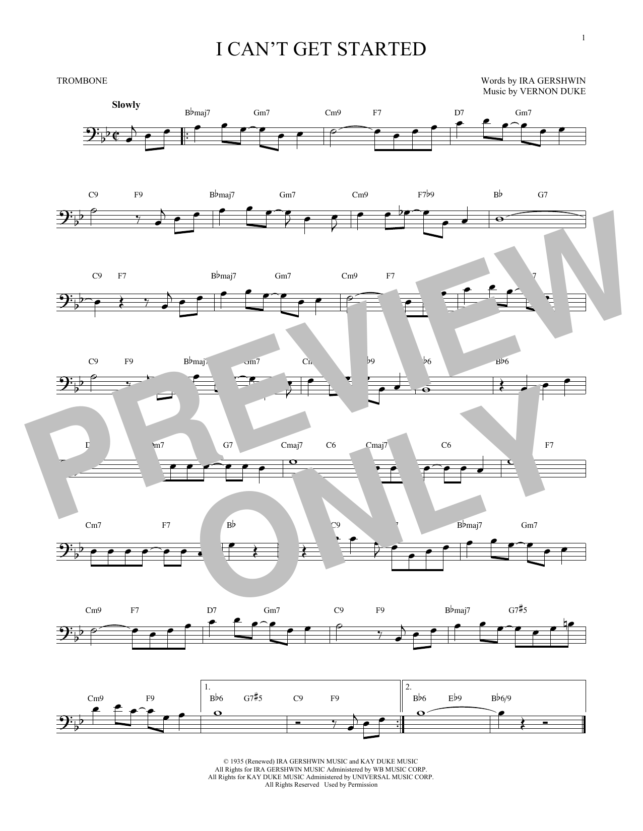 Product gallery: Page 1 of 1 I Can't Get Started, Ira Gershwin