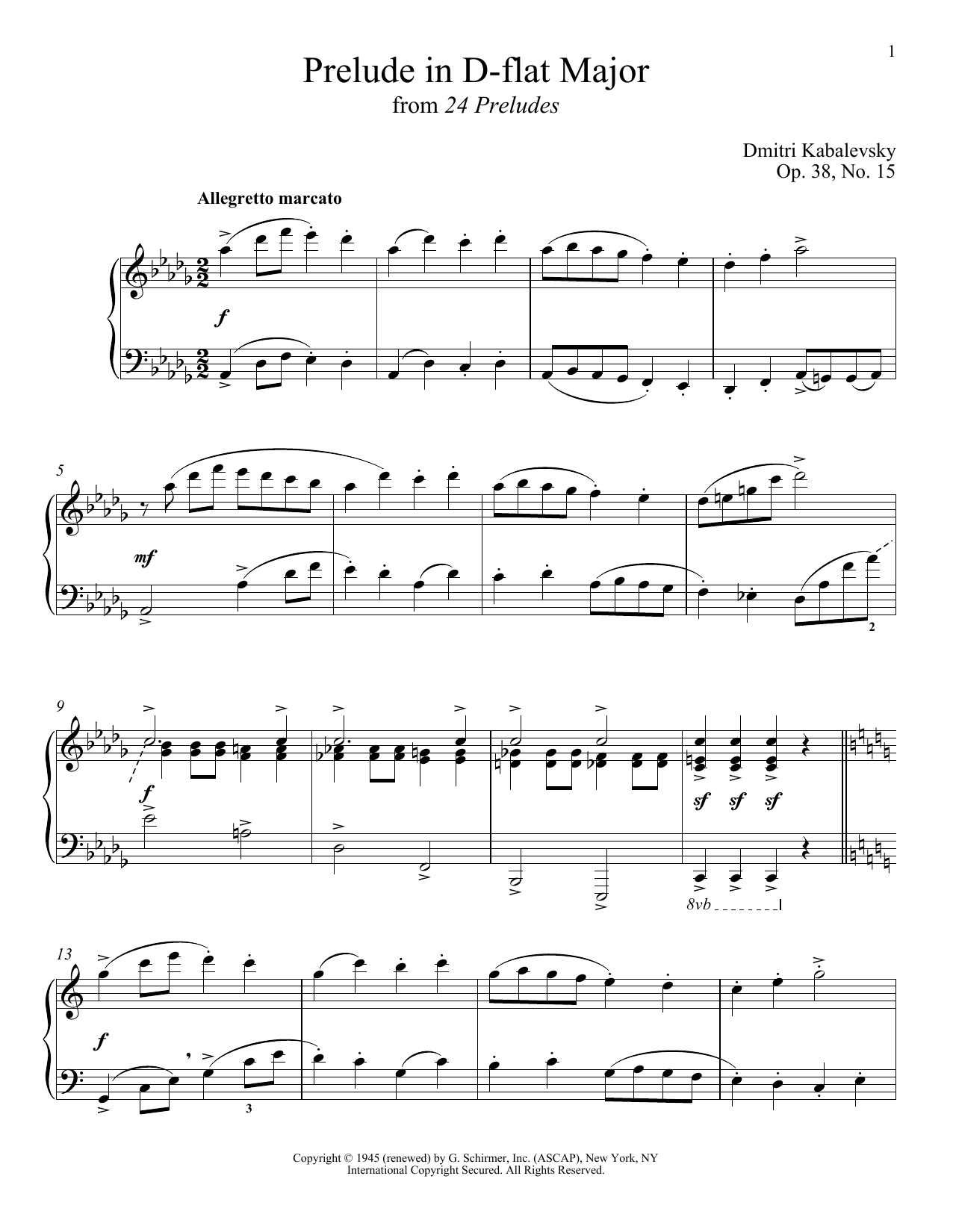 Product gallery: Page 1 of 1 Prelude In D-Flat Major, Op. 38, No. 15, Dmitri Kabalevsky