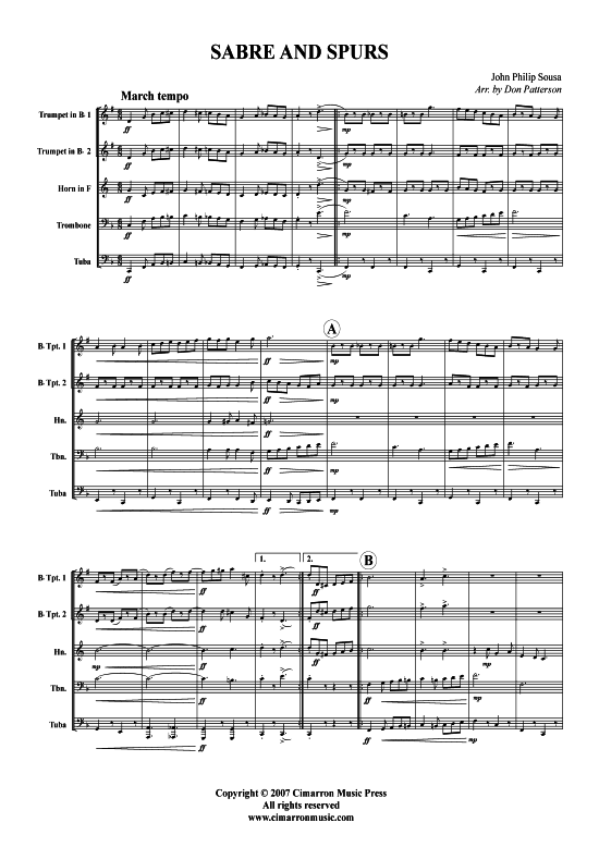 Produktbild zu: Sabre and Spurs John Philip Sousa