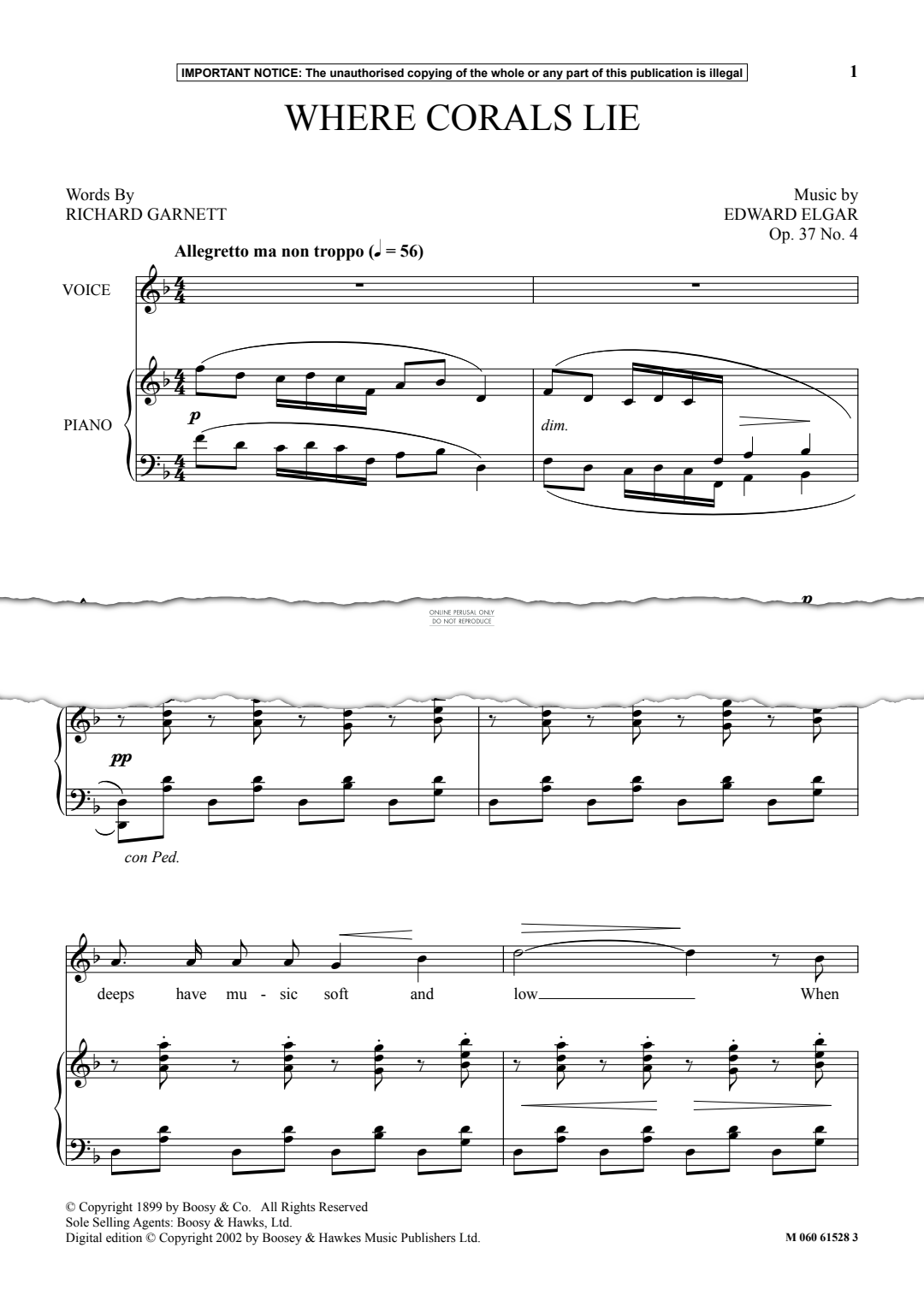 Produktgalerie: Seite 1 von 1 Where Corals Lie, Edward Elgar, Gesang, Klavier