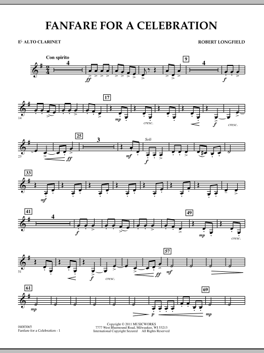 Produktgalerie: Seite 1 von 1 Fanfare For A Celebration - Eb Alto Clarinet, Robert Longfield, Ensemble