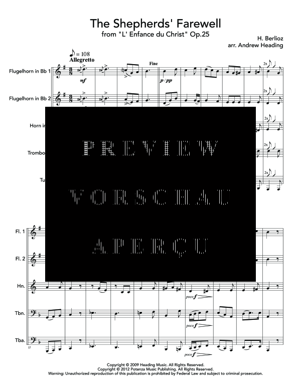 Produktgalerie: Seite 5 von 11 Shepherd´s Farewell, , (Blechbläserquinrtett 2x Flügelhorn, Horn in F, Posaune + Tuba)