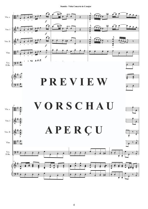 Produktgalerie: Seite 5 von 11 Viola Konzert in G-Dur, , Viola Solo, Streicherensemble und Cembalo BC