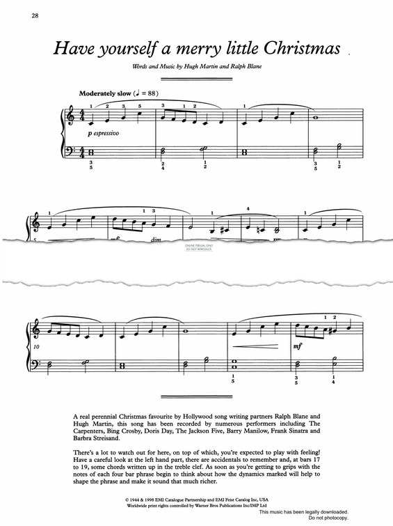 Produktgalerie: Seite 1 von 1 Have Yourself A Merry Little Christmas, Hugh Martin, Klavier